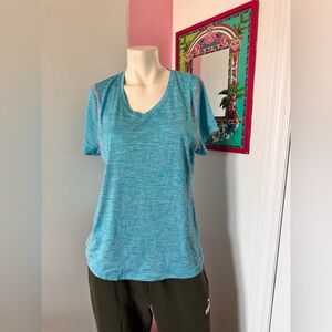 Women’s Blue with Pink Details Athletic Shirt